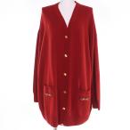 未使用品☆GUCCI グッチ 23AW 749064 カシミヤ100％ オーバーシルエット ホースビット金具 長袖ニット カーディガン レッド S 正規品