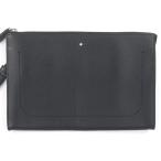  превосходный товар *MONTBLANC Montblanc soft серый n машина f белый Star кожа клатч черный сумка для хранения имеется Италия производства мужской 