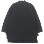 美品□PRADA プラダ UCN275 コットン100% トライアングルロゴ ボタンダウン 長袖シャツ ブラック 40 イタリア製 正規品 メンズオススメ