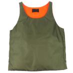 極美品△PRADA プラダ 23AW SGC386 トライアングルロゴ パデッドナイロンベスト RE-NYLON プルオーバーダウンベスト カーキ S 正規品