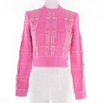 未使用品☆FENDI フェンディ FZY542 クロップド丈 長袖 ニット トップス ピンク ベージュ 40 イタリア製 正規品 レディース