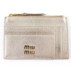 ショッピングMIUMIU 極美品☆MIUMIU ミュウミュウ ロゴ金具 レザー フラグメントケース カードケース コインケース ゴールド 箱付き イタリア製 レディース
