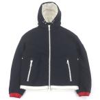 極美品□MONCLER モンクレール ARMENTIERES GIUBBOTTO 羊毛 ロゴワッペン フーデッド ダウンジャケット ネイビー 2 正規品 メンズ