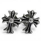  прекрасный товар VCHROME HEARTS Chrome Hearts No2 CH CRS FAT CH Cross fato stud 925 2 шт. комплект серьги серебряный масса 1.7g сумка для хранения имеется 