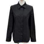 極美品◇FENDI フェンディ 2025年製 FS8119 コットン100％ ロゴ刺繍 長袖シャツ ブラック 38 ハンガー・ガーメント付 正規品 レディース