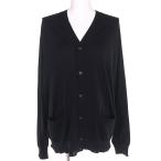 未使用品△PRADA プラダ 2024年製 DNA00S バージンウール100％ Vネック 長袖 ニット カーディガン ブラック 46 正規品 レディース