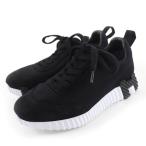 美品☆HERMES エルメス バウンシング テクスチャードメッシュ シェーヴル・ヴェロア ローカットスニーカー ブラック 35 定価160600円