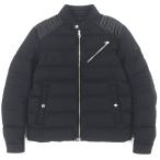 美品▼MONCLER モンクレール SAMALENS サマランス レザーワッペン付き ダブルジップアップ ダウンジャケット ブラック 2 正規品 メンズ