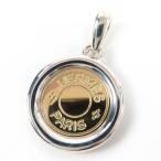 美品☆HERMES エルメス 925 18K セリエ金具 コンビ ペンダントトップ アクセサリー シルバー ゴールド 重量6.21g レディース