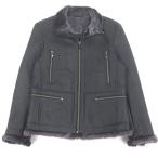  прекрасный товар *LANVIN COLLECTION Lanvin коллекция кожа ягненка Ram мех воротник-стойка мутон жакет черный 46 сделано в Японии стандартный товар мужской 