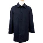  прекрасный товар *Aquascutum Aquascutum кашемир 100% fly передний средний длина пальто с отложным воротником темно-синий 34 сделано в Японии стандартный товар мужской 