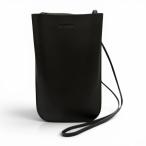  прекрасный товар *JIL SANDER Jil Sander GIRO PHONE CASE Logo принт кожа плечо мобильный кейс phone сумка чёрный Италия производства женский 