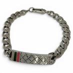  хорошая вещь *GUCCI Gucci 295676 AG925 Diamante web полоса цепь браслет аксессуары серебряный 18 Италия производства 18.89g