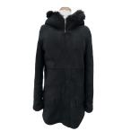  прекрасный товар ^JOSEPHjosefW1233051703 кожа ягненка мех с капюшоном . Zip выше мутон жакет пальто черный 36 стандартный товар женский 