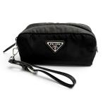  превосходный товар ^PRADA Prada 1NS175velaRe-Nylon Mini сумка маленький действующий товар треугольник Logo треугольник plate косметичка черный сделано в Италии 