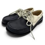  прекрасный товар *LOEWE Loewe can Polo go печать кожа лодка обувь deck shoes темно-синий слоновая кость 39 Италия производства женский 