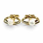  превосходный товар *MIKIMOTO Mikimoto 585 K14(YG) жемчуг диаметр 7mm запонки кнопка кафф links желтое золото масса 10.17g женский 