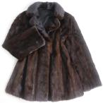 美品☆MINK　ミンク　本毛皮コート　ブラウン　15号　毛質艶やか・柔らか◎