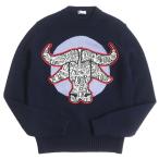 ショッピングディオール 【ドンドン見直し】極美品□21SS ディオール オム×ショーンステューシー DIOR AND SHAWN BULL ロゴ刺繍 長袖ニット XS 伊製 正規品