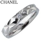 シャネル ダイヤ リング マトラッセ ミディアム #47 1PD PT950 幅3.5mm J2822型 新品仕上げ済 CHANEL【20762】