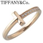 ティファニー ダイヤ リング Tワン ナロー 約17号 Au750YG 箱 ショップカード(2021年) 新品仕上げ済 TIFFANY【21234】