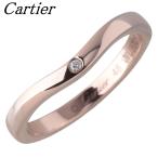 カルティエ ダイヤ リング バレリーナ ウェディング カーブ 3PD #48 幅2.1mm Au750PG 新品仕上げ済 Cartier【21700】