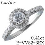 カルティエ デスティネ ソリテール リング ダイヤ0.41ct E-VVS2-3EX #51 Pt950 保証書(2022年) GIA鑑定書 箱 新品仕上げ済【21832】