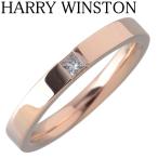 ハリーウィンストン マリッジ ダイヤ リング プリンセスカット 17号弱 Au750PG 新品仕上げ済 HARRY WINSTON【24134】