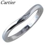 カルティエ ダイヤ リング バレリーナ ウェディング カーブ 3PD #54 幅2.0mm Pt950 保証書(2017年) 新品仕上げ済 Cartier【24561】