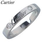 カルティエ ダイヤ リング エングレーブド Cドゥカルティエ #49 2PD 幅3.1mm Pt950 新品仕上げ済 Cartier【24845】