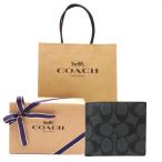 ショッピングコーチ 財布 コーチ 財布 COACH メンズ 二つ折り財布 コインケース付き シグネチャー CR-428 CQ/BK 新品【コーチ箱 紙袋付き ギフト ラッピング済み】