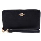 ショッピングコーチ 財布 コーチ COACH 財布 長財布 新作 新品 ペブルド レザー ラウンドファスナー C4451 IMBLK【コーチ箱 紙袋付き ギフト ラッピング無料】