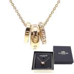 ショッピングcoach コーチ COACH ネックレス 新作 新品 シグネチャー ラインストーン サークル ネックレス  CI-902 GLD ONE ゴールド【コーチ箱 紙袋付き ギフト包装無料】