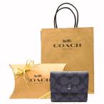 コーチ 財布 COACH 新作 新品 コインケース カードケース シグネチャー CT999 CR770 QBMI15 チャコールグレー×ブラック【コーチ箱 紙袋付き ギフト包装無料】