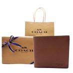 ショッピングコーチ 財布 コーチ 財布 COACH 新作 新品 メンズ 二つ折り財布 コインケース付 カーフ レザー CR-378 SAD ブラウン（F75003）【コーチ箱 紙袋付き ギフト包装無料】