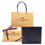 ショッピングコーチ 財布 COACH コーチ 財布メンズ 新作 新品 カーフ レザー 二つ折り財布 パスケース付き CR911 BLK COACH ブランド サイフ【コーチ箱 紙袋付き ラッピング済み】