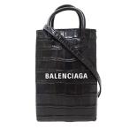 バレンシアガ BALENCIAGA バッグ レディース ブランド ショルダーバッグ レザー ブラック 593826 ポシェット 型押しクロコ 斜めがけ 肩掛け