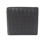ボッテガ・ヴェネタ BOTTEGAVENETA 財布 メンズ ブランド 二つ折り財布 イントレチャート レザー ブラック 黒 小さめ コンパクト
