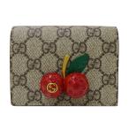 グッチ GUCCI 財布 レディース ブランド GGスプリーム チェリー 二つ折り財布 ベージュ ブラウン レッド 476050 インターロッキング