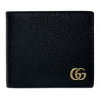 グッチ GUCCI 財布 メンズ ブランド プチマーモント 二つ折り財布 レザー ブラック 428725 GGロゴ ゴールド金具 シンプル ウォレット