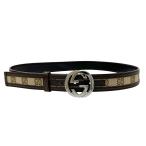 グッチ GUCCI ベルト レディース キャンバス レザー インターロッキング GGキャンバス ブラウン 114874.1476 かっこいい おしゃれ