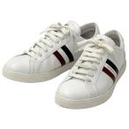 モンクレール MONCLER スニーカー レディース メンズ ブランド レザー ローカットスニーカー ホワイト レッド ブルー 40 25cm ユニセックス