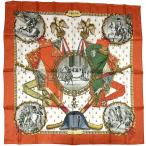 エルメス HERMES スカーフ カレ90 NAPOLEON ナポレオン レディース ブランド シルク オレンジ マルチカラー オレンジ系 馬 ホース 騎士