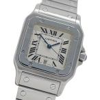 カルティエ Cartier 時計 メンズ ブランド サントスガルベ LM デイト クオーツ QZ ステンレス SS W20060D6 シルバー アイボリー 磨き済み