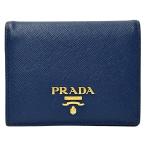 プラダ PRADA 財布 レディース ブランド 二つ折り財布 サフィアーノ ブルー ライトブルー 1MV204 コンパクトウォレット ミニ財布 かわいい