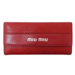 ショッピングMIUMIU ミュウミュウ MIUMIU 財布 レディース ブランド 長財布 レザー レッド 赤 ロゴ おしゃれ 箱付き