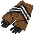 ショッピングBURBERRY バーバリー BURBERRY 手袋 レディース ブランド ウール レザー グローブセット ブラウン ブラック サイズ7.5号 チェック アームウォーマー