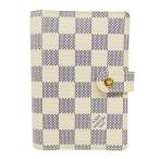  Louis * Vuitton LOUIS VUITTON обложка для записной книжки женский мужской бренд Damier azur парусина Agenda PM слоновая кость R20706 6 дыра тип 