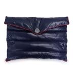 （未使用　展示品）モンクレール MONCLER クラッチバッグ ポリアミド ナイロン ダウン フェザー ネイビー 紺 シルバー金具 B209P0084720 箱付