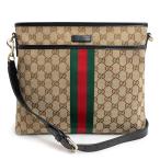 （未使用　展示品）グッチ GUCCI ショルダーバッグ 斜め掛け GGキャンバス カーフスキン レザー ベージュ ブラック ライトゴールド金具 388926